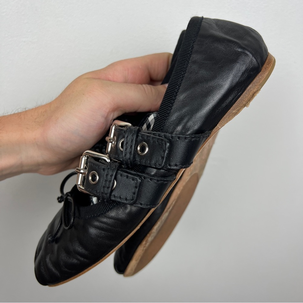 Miu Miu Ribbon Strap Mary Jane Leather Ballet Flats - Picture 9 of 12